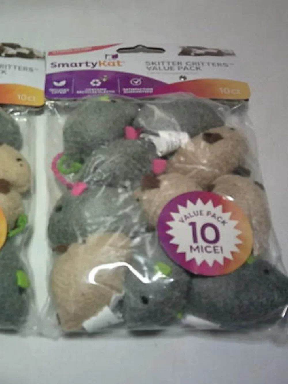 2 PACKS 10 EACH SMARTY KAT SKITTER CRITTERS CAT KITTEN MICE INTERACTIVE TOYS 🐱